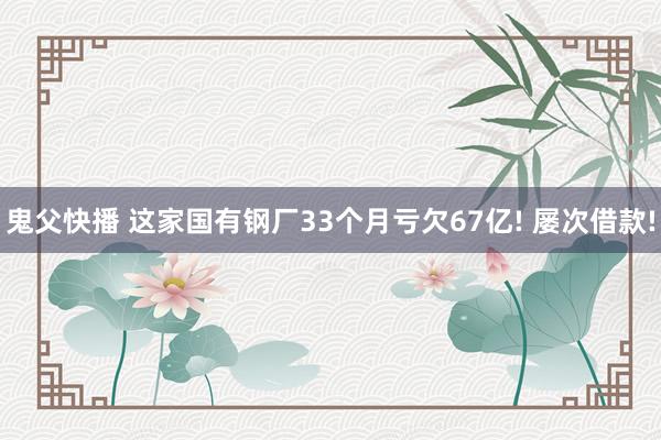鬼父快播 这家国有钢厂33个月亏欠67亿! 屡次借款!